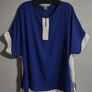 Royal blue and white Top by Nygard.